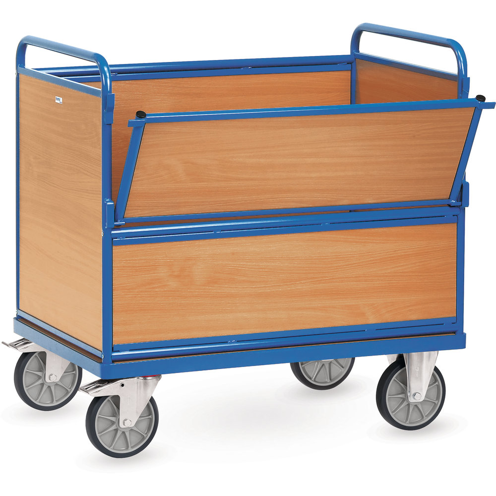 Chariots caisse à treillis métalliques à panneaux bois 2872