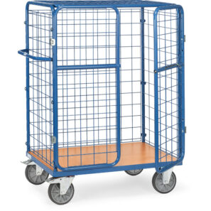 Chariots pour colis avec treillis et portes battantes et toit 8482-3D